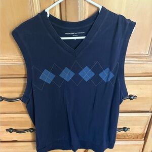 Dockers Women's Dark Blue Argyle Muscle Tee